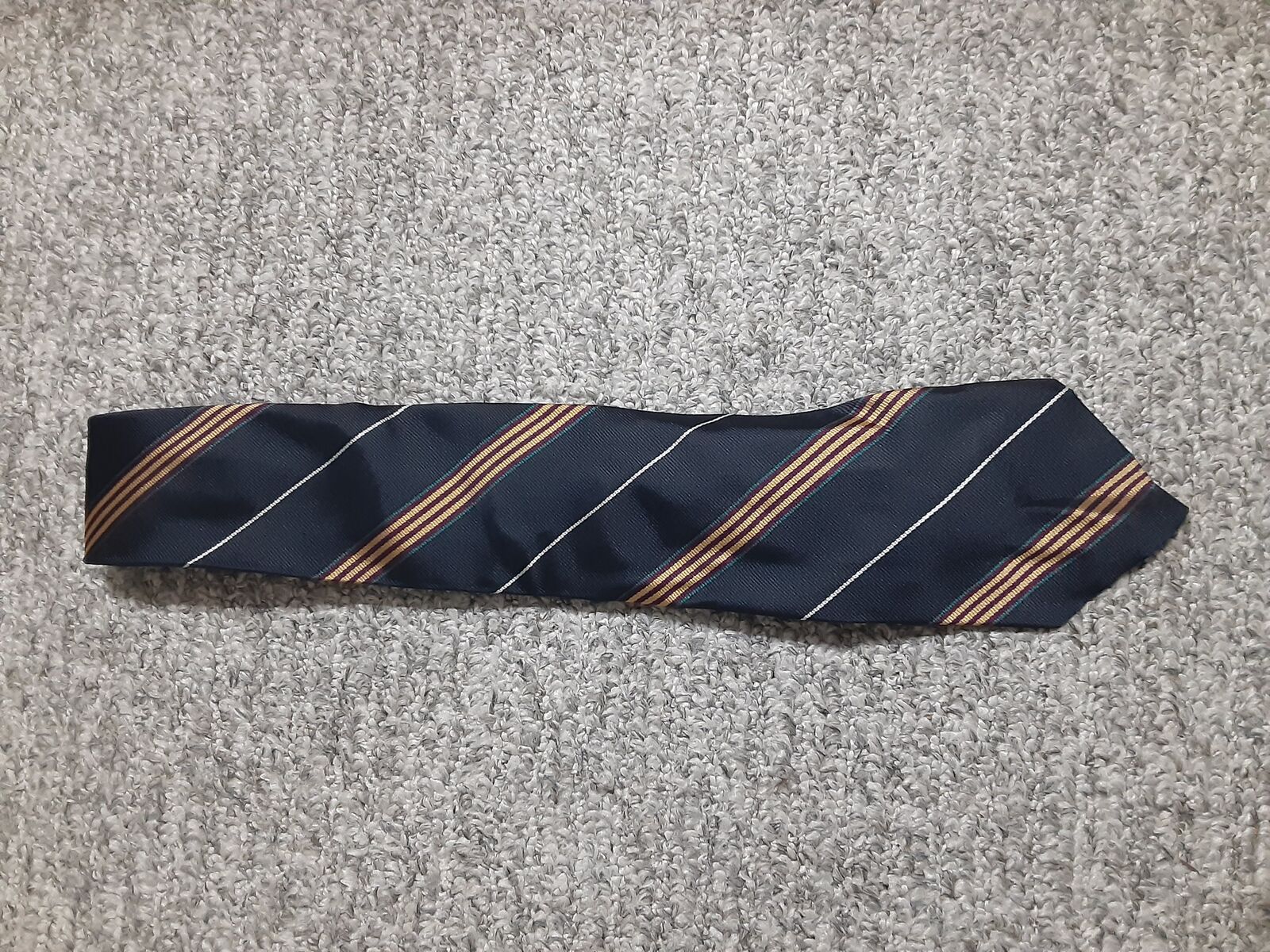 Chaps Ralph Lauren Yellow and Burgundy Striped Vintage Black Tie