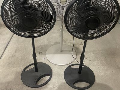 All 3 for $25.00 Lasko Pedestal Fans - 2 Black, 1 White - Oscillating Stand Fans