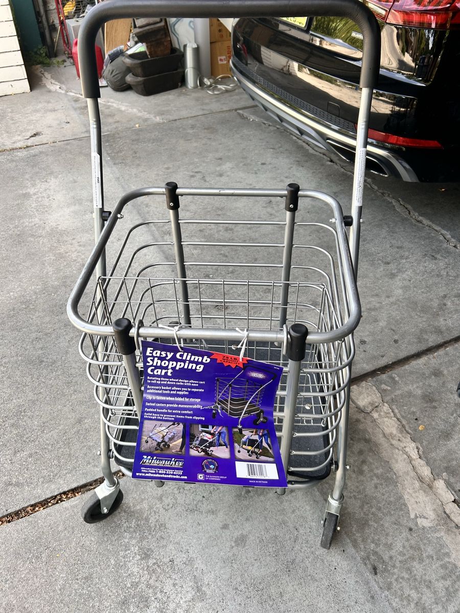 New Milwaukee Collapsible Steel Easy Climb Shopping Cart