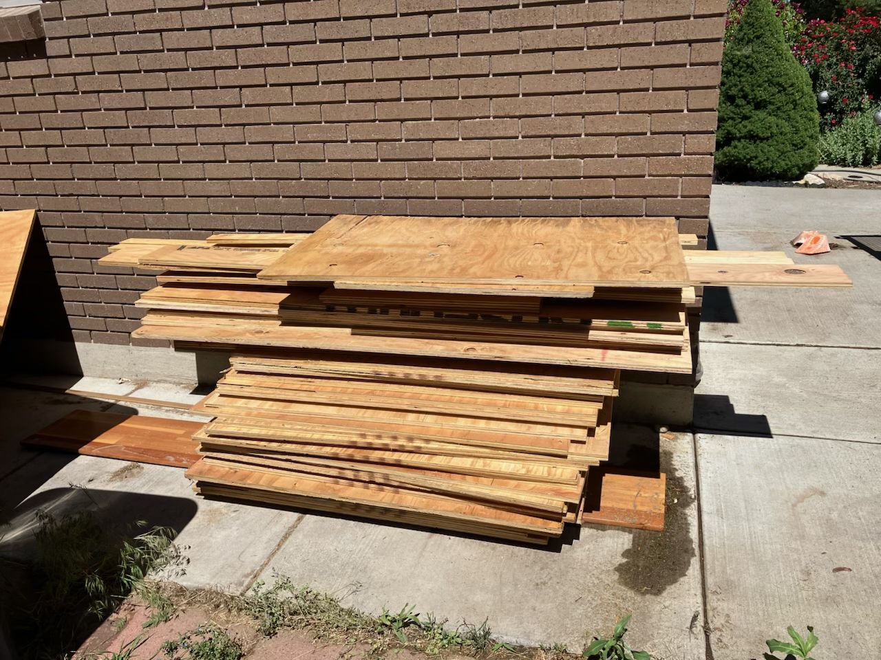 5/8" CDX Playwood Pieces - about 50 boards