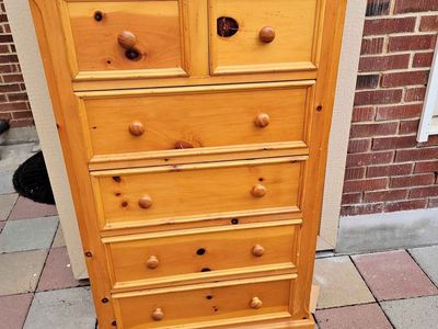 Tall 6 Drawer Solid Pine Wood Dresser