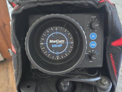 MarCum VX-1P Ice Fishing Sonar Flasher Fish Finder Unit with Carrying Case - Red/Black