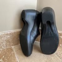 Dansko Black Leather Pleated Slip-On Clogs Wedge Comfort Shoes Eur 37