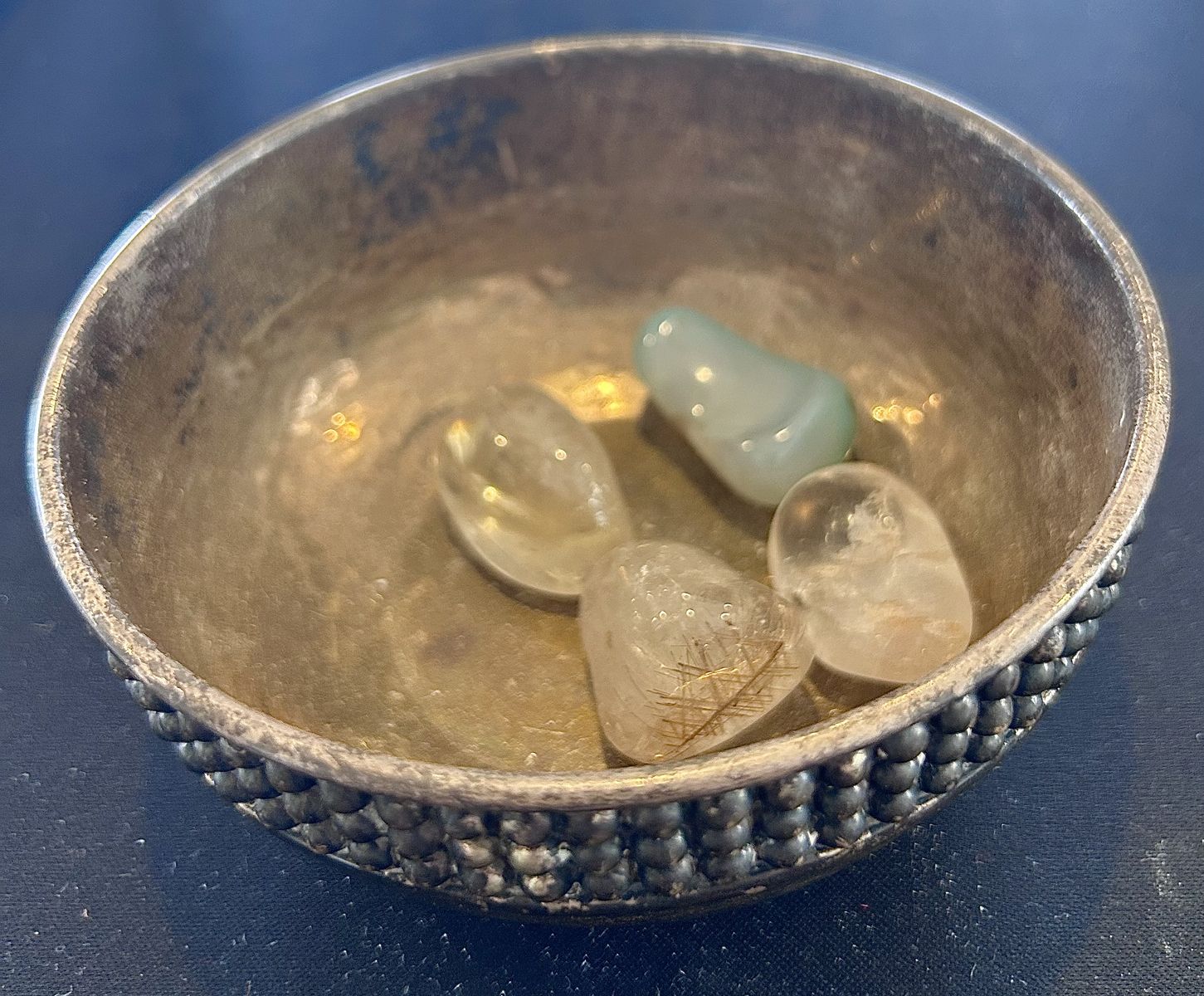German Hammered Silvered Copper Bowl Circa 1900