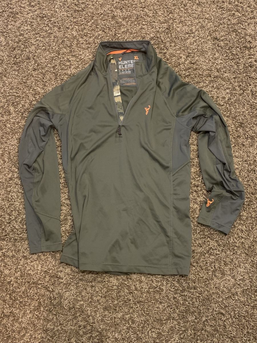Hunter Element Crux 1/4 Zip Long Sleeve Shirt Olive Green XL