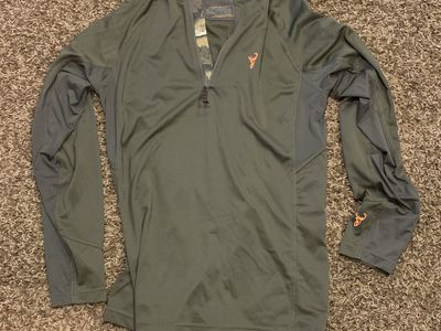 Hunter Element Crux 1/4 Zip Long Sleeve Shirt Olive Green XL