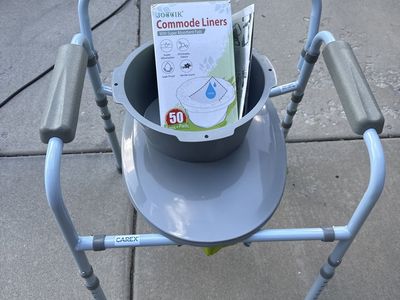 Carex Commode Chair with Joqgik Commode Liners (50 Count)