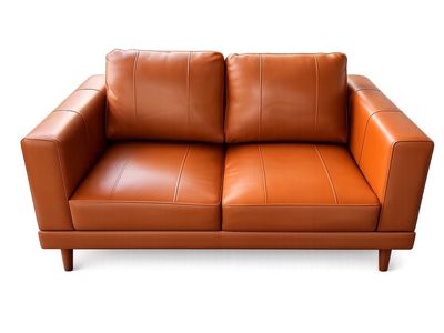 Modern Leather Loveseat Sofa 2-Seater with Wood Legs