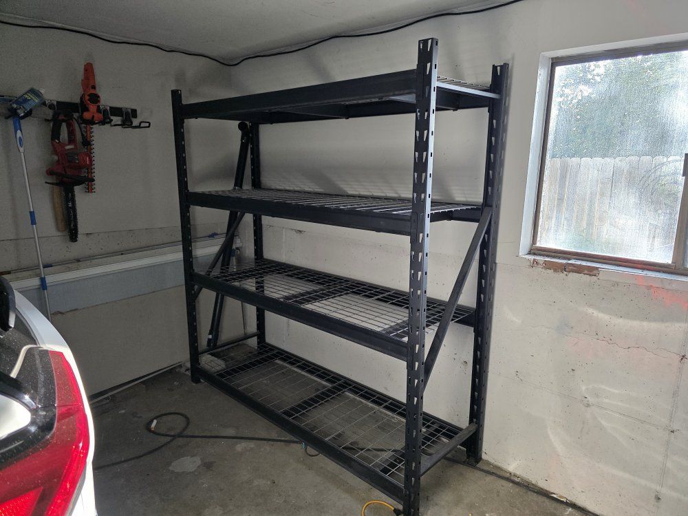 Heavy-Duty 4-Tier Metal Garage Storage Shelving Unit - Industrial Rack