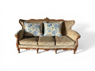 Floral Wood Couch