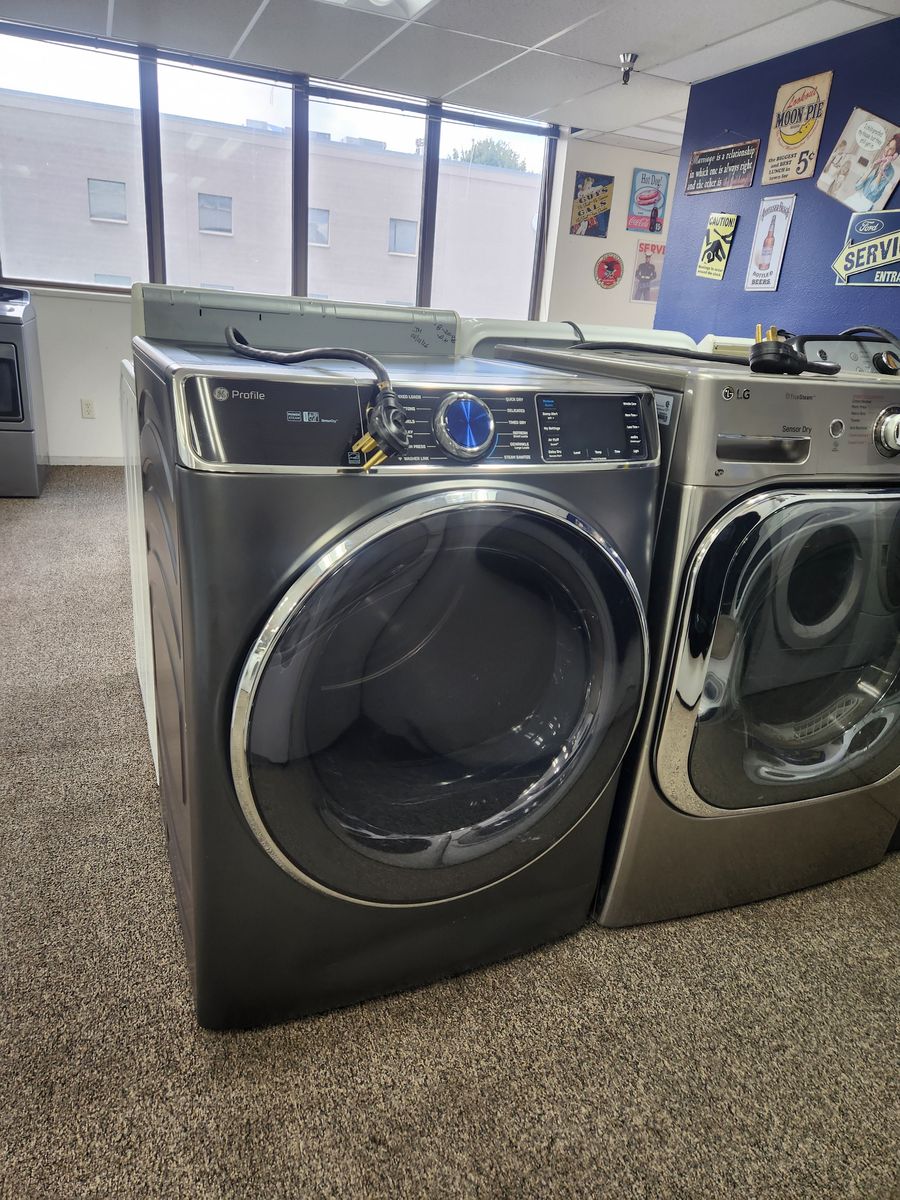 GE Profile Electric Dryer in Dark Finish with Front Load Design - Like New