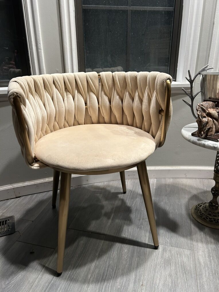 Two Tone Woven Velvet Ansbrass Chair