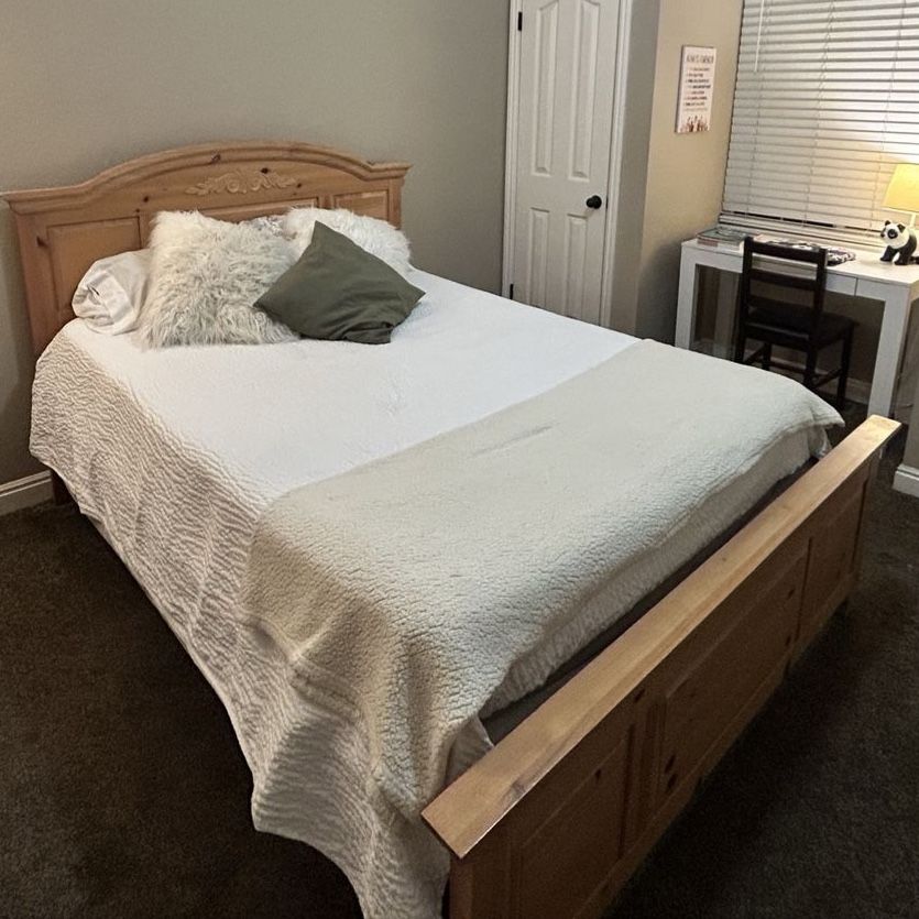 Bed with mattress