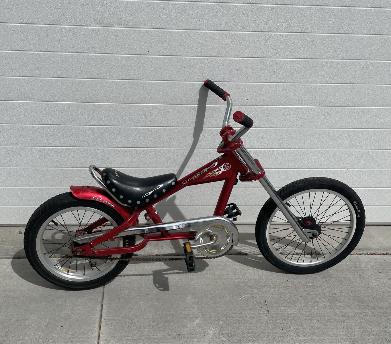 Schwinn Sting-Ray Chopper-Style Kids' Bike Red Chrome Cruiser Bicycle