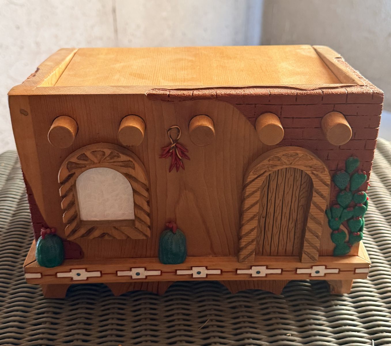 Vintage Handcrafted Folk Art Diorama of a Southwestern Style “Casita”