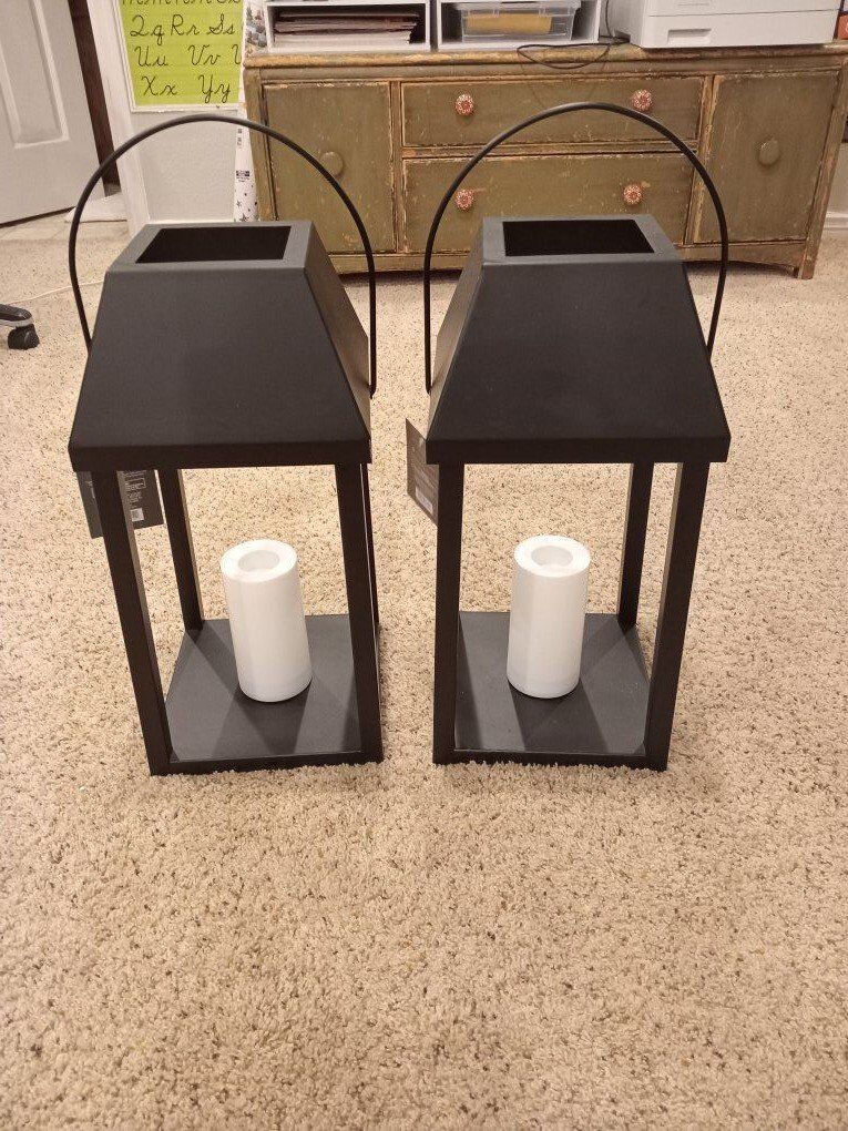 2 New Battery Powered Candle Lanterns