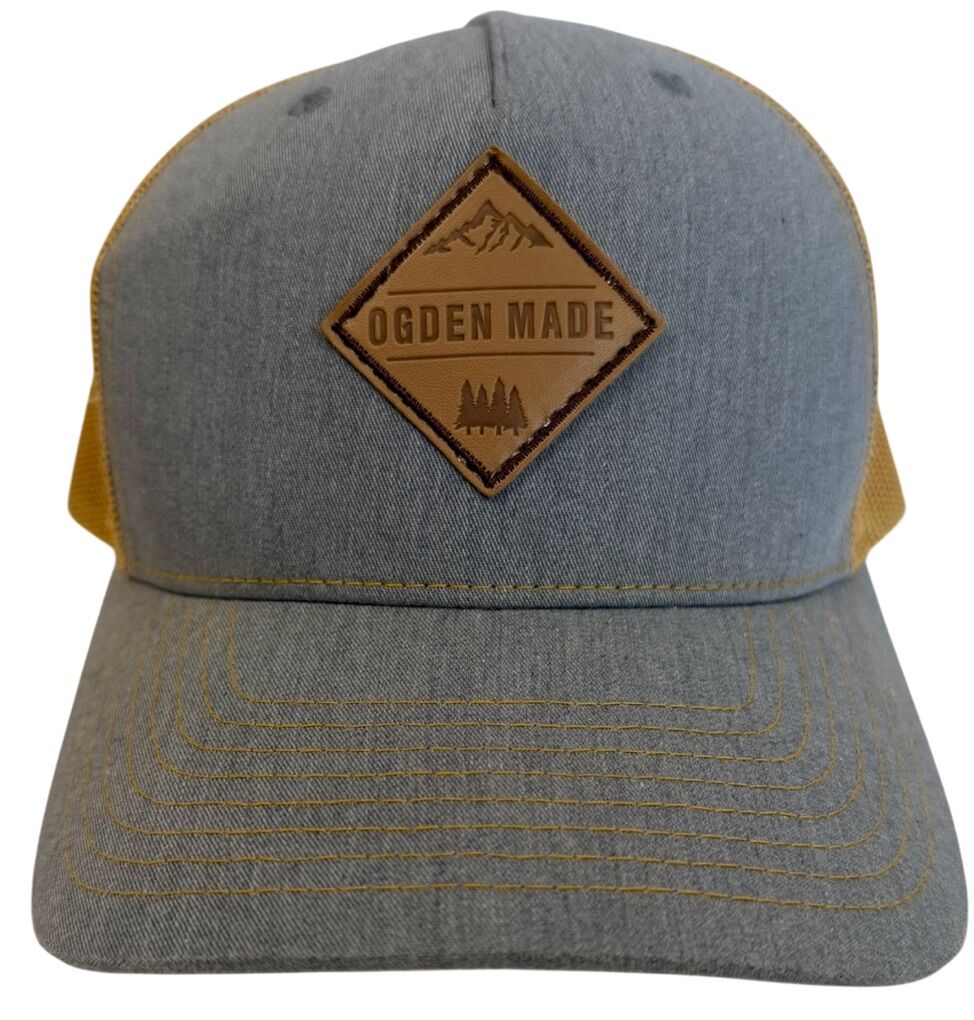 Ogden Made Leather Patch Trucker Style Snapback