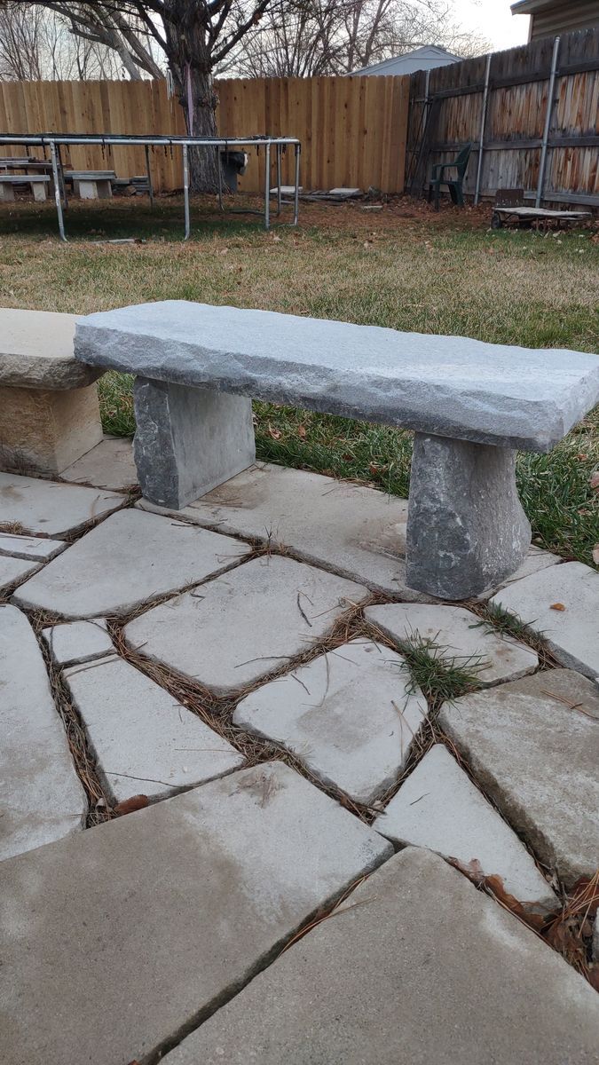 Gray Stone Bench