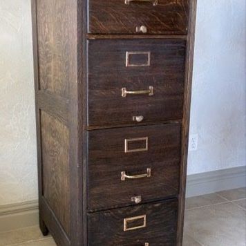 Vintage Oak File Cabinet