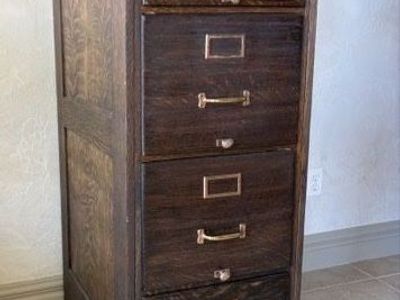 Vintage Oak File Cabinet