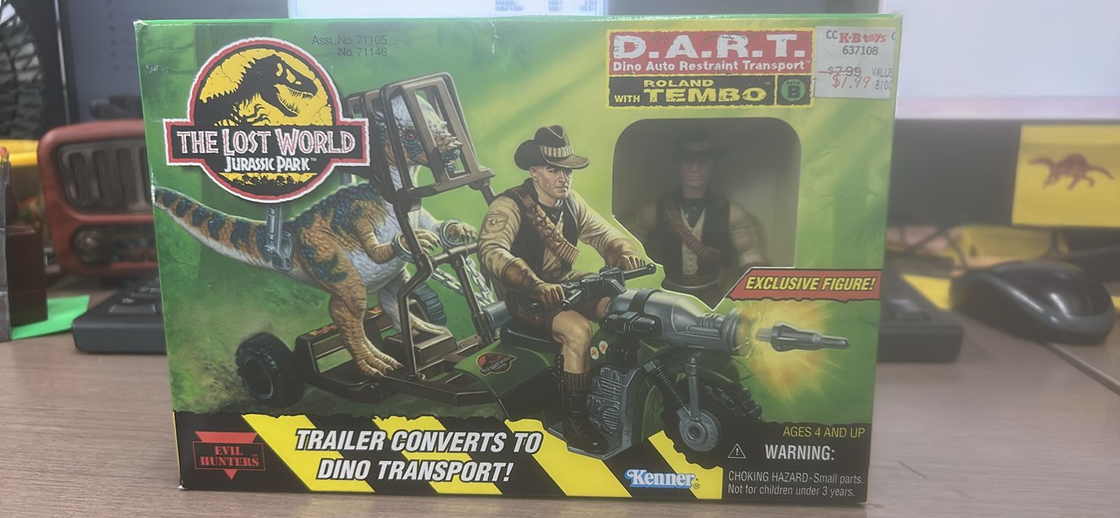 Kenner The Lost World Jurassic Park D.A.R.T. Roland Tembo Action Figure Set SEALED
