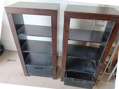 Two wooden bookcases