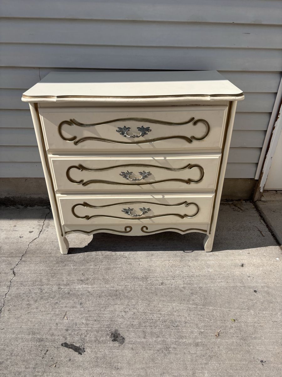 Darling Vintage Frenchie Small Dresser Or Oversized Nightstand 