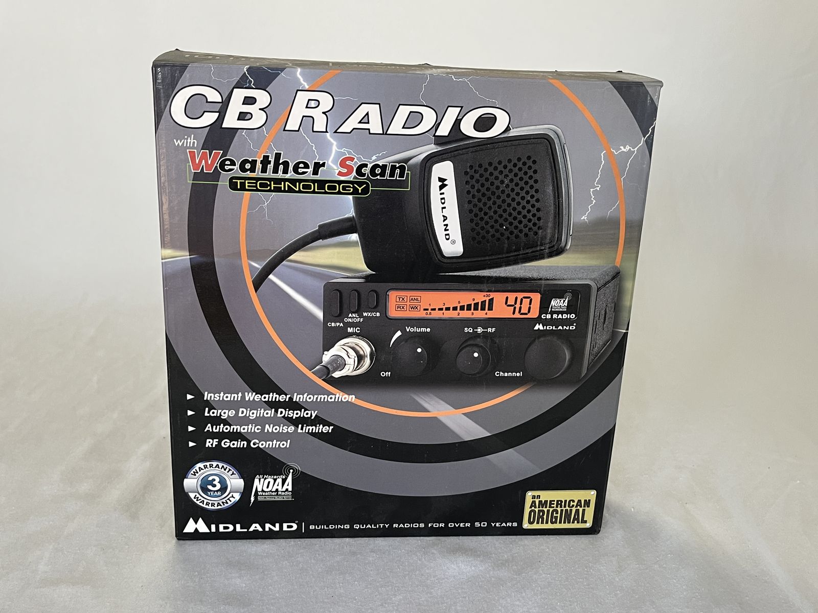 MIDLAND 1001LWX CB RADIO w/WEATHER SCAN TECHNOLOGY w/MIDLAND 18-2442 CB/Weather Antenna  BRAND NEW