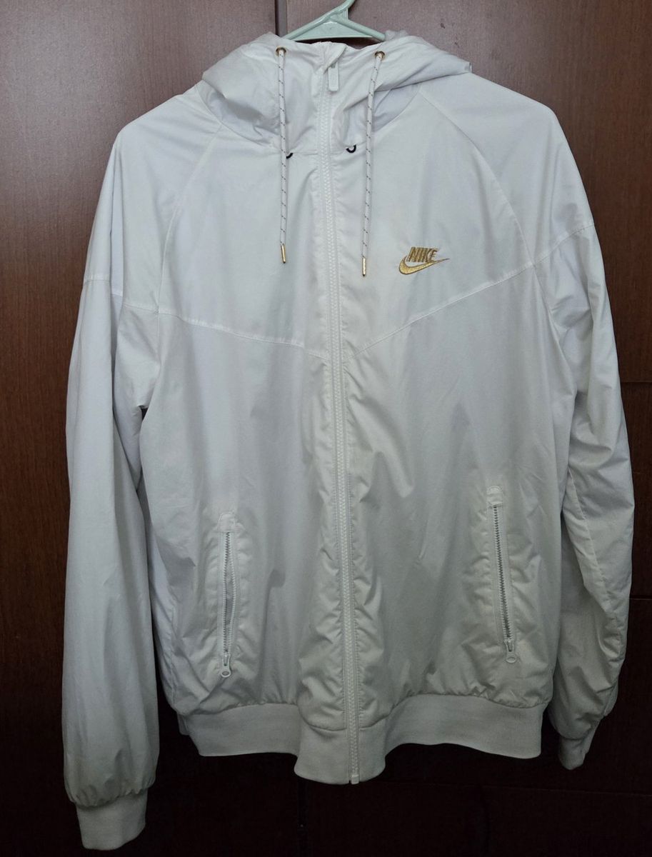 Men's Nike fleece lined hooded nylon jacket size medium