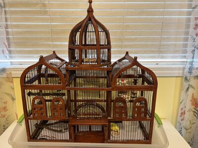 Beautiful Wooden Bird Cage- Taj Mahal