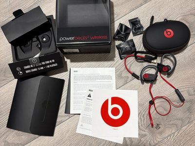 Beats Powerbeats2 Wireless In-Ear Headphones - Red/Black with Case & Accessories