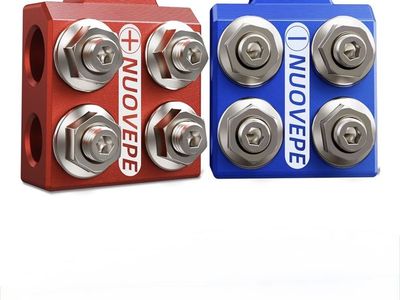 NEW Nuovepe 8-Way Car Battery Terminal Connectors Billet Aluminum Pair Red & Blue