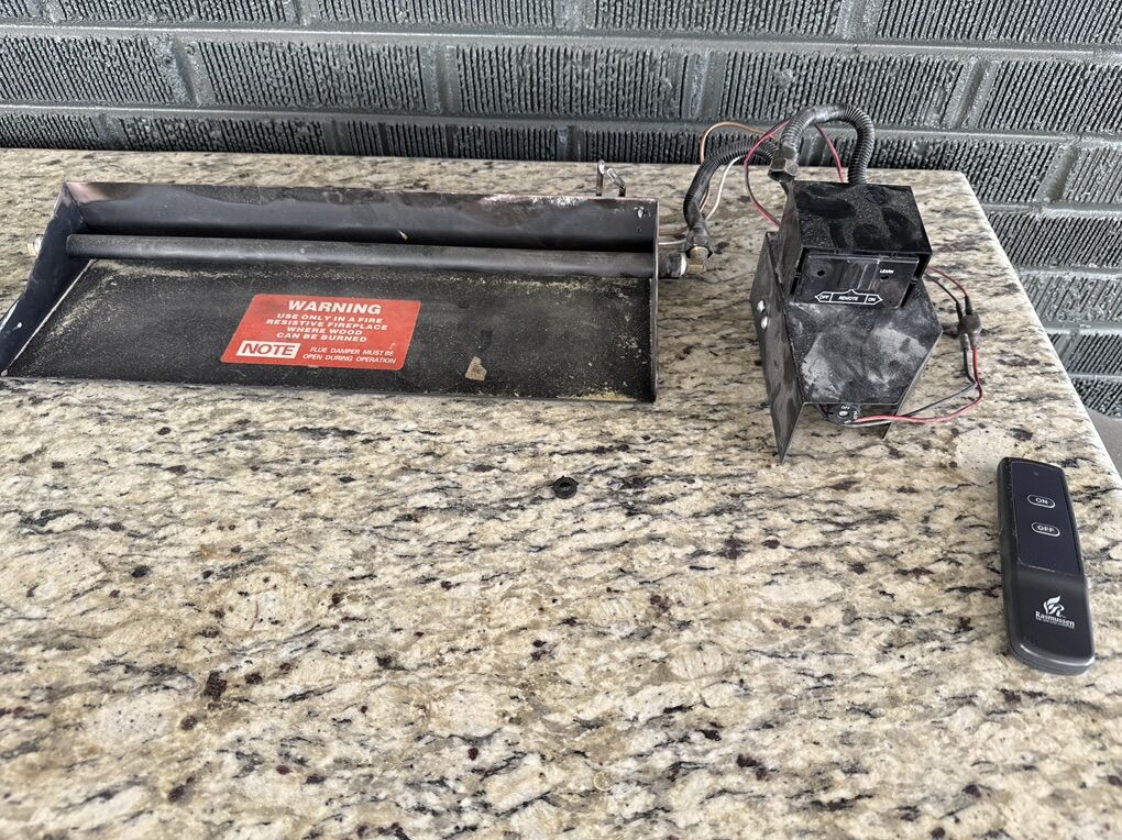 Gas Fireplace Log Fixture With Remote