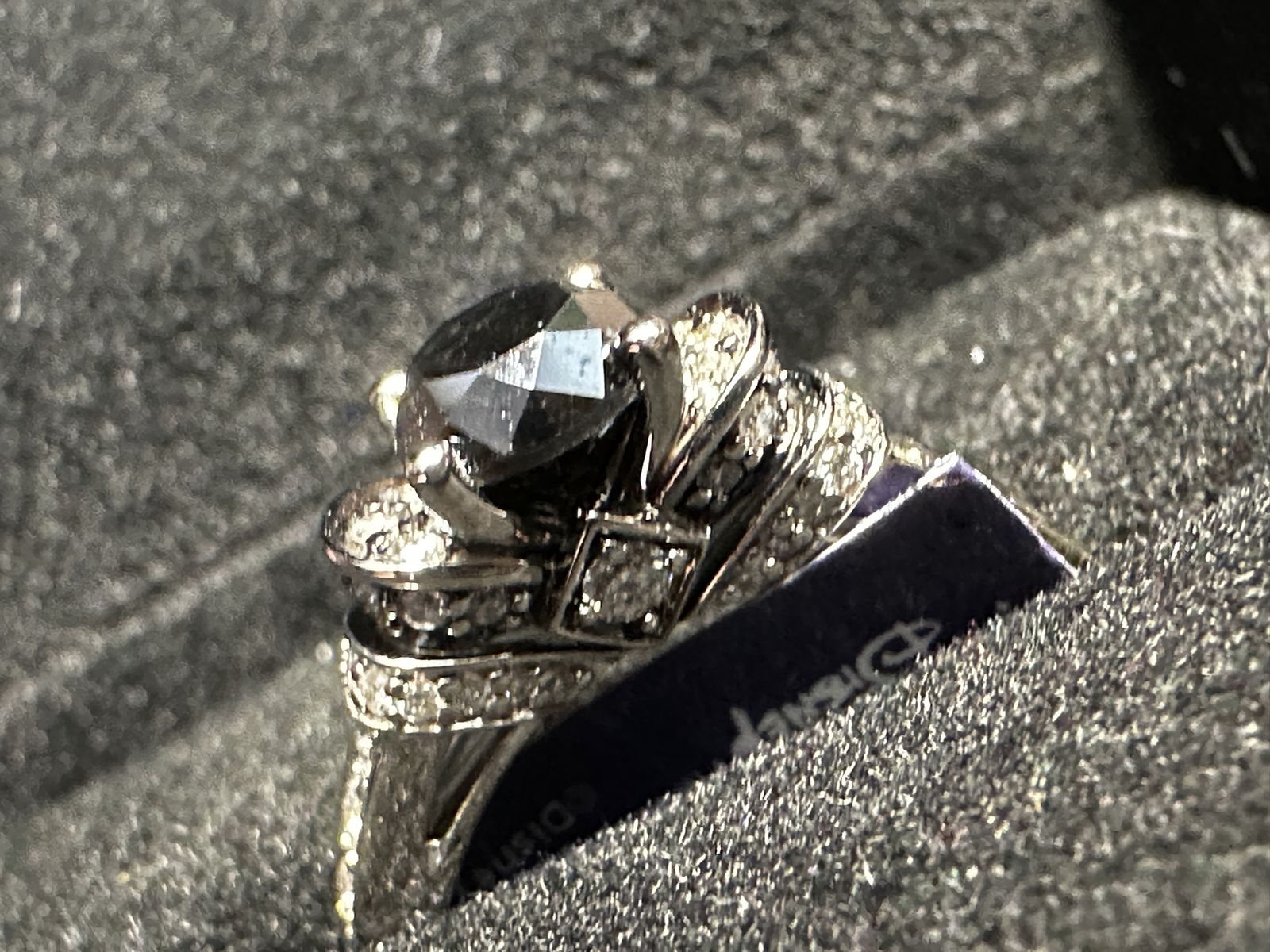 14K White Gold Disney Evil Queen Black Diamond Ring | 1.5 CTW | Size 7.75