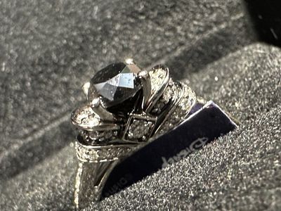 14K White Gold Disney Evil Queen Black Diamond Ring | 1.5 CTW | Size 7.75
