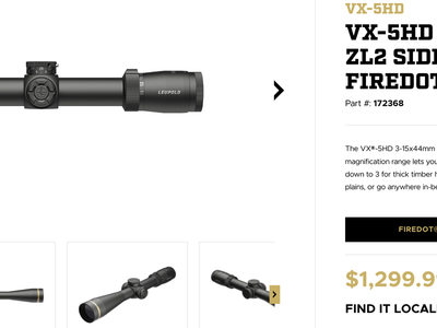 Leupold VX-5HD 3-15x44 CDS-ZL2 Side Focus Illum. FireDot Duplex