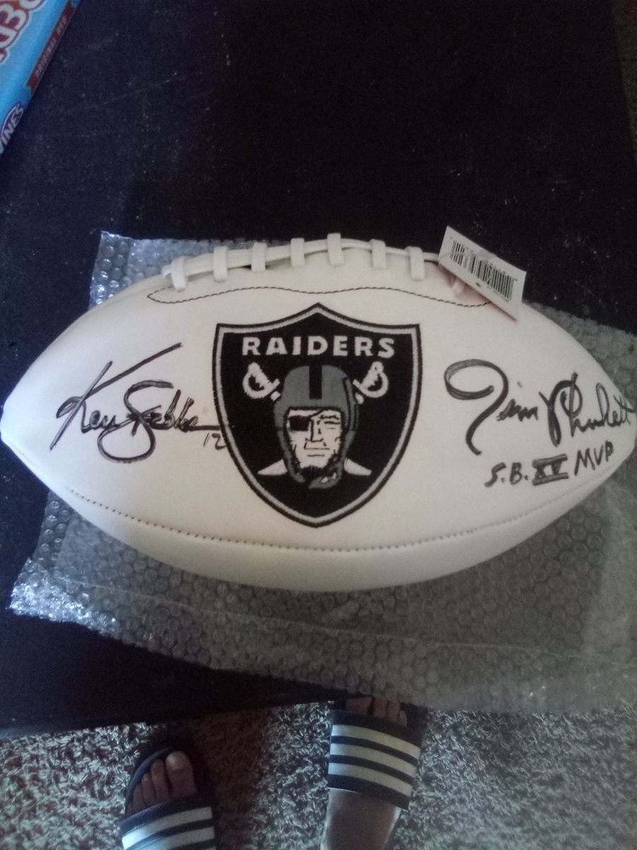 Oakland Raiders Autographed Football - Jim Plunkett (SB XVIII MVP) & Ken Stabler (HOF)