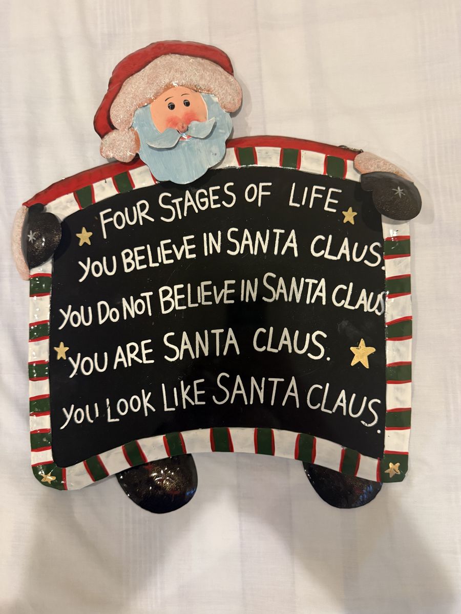 Vintage Christmas Santa Wall Hanging Sign – Estate Sale Decor