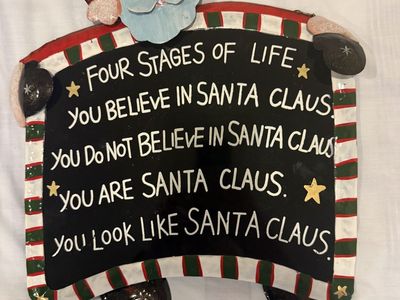 Vintage Christmas Santa Wall Hanging Sign – Estate Sale Decor