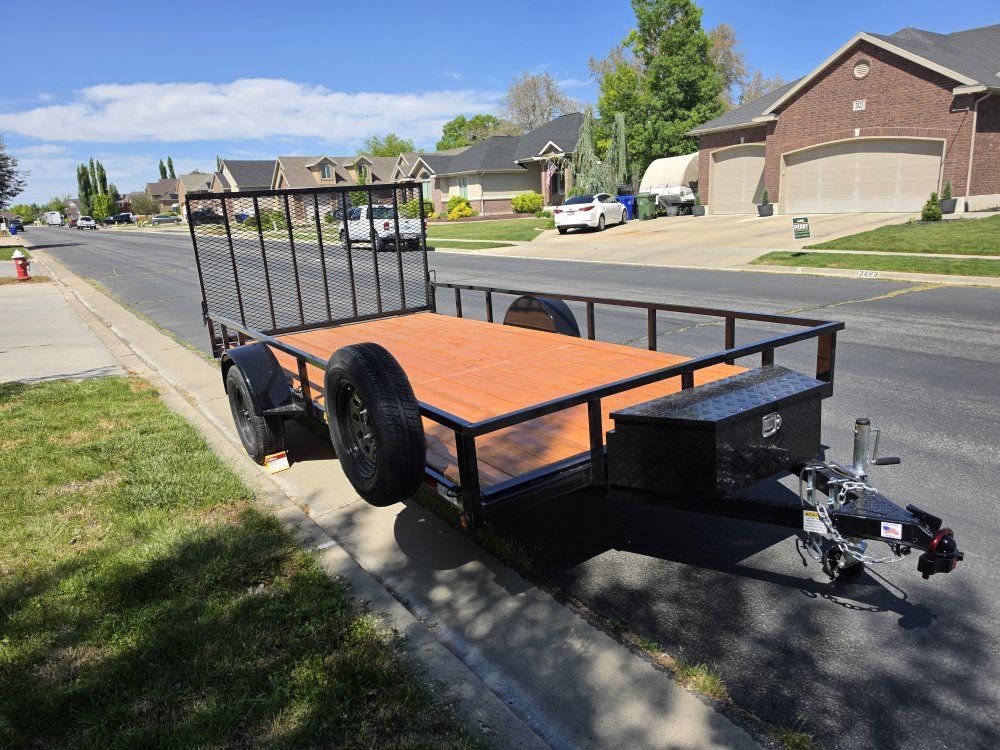 7x14 Rear Load Trailer for Rent-Hitch and Tie Down Straps Included
