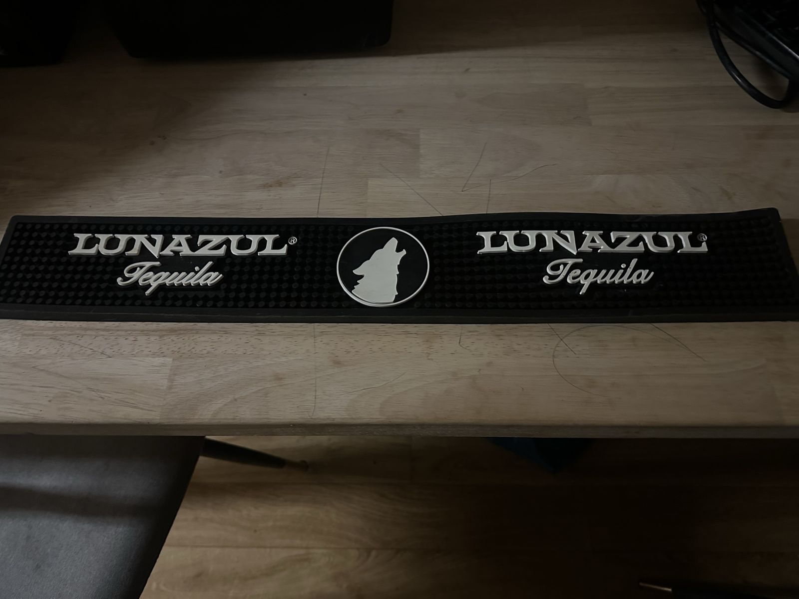Lunazul Tequila Rubber Bar Mat Black & White Drink Spill Mat Bar Accessory