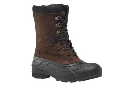 Kamik Nation Plus Waterproof Suede Insulated Winter Boot Men's 13 Brown Black