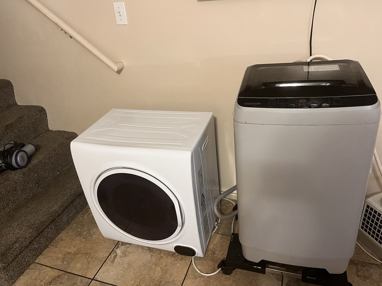 Compact Portable Laundry Washer and Dryer Set White