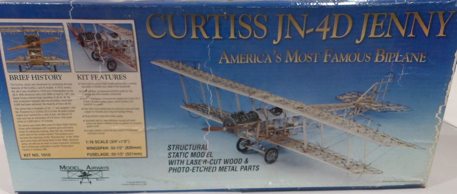 Curtiss JN-4D Jenny (Display Model) - Metal/wood/plastic materials NEW KIT