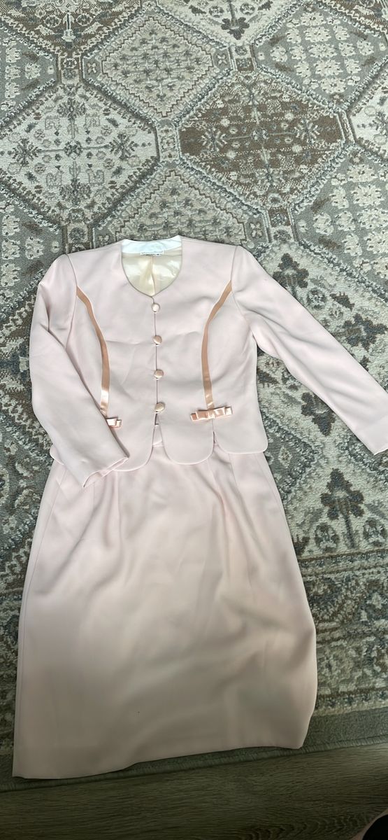 vintage pink skirt suit set size 10