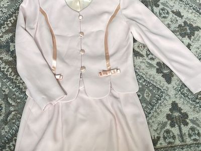 vintage pink skirt suit set size 10