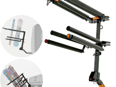HYPERAX Volt SKI - Vertical Hitch-Mounted Ski & Snowboard, Tiltable Rack, Fits 2" Hitch Receiver