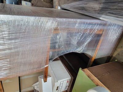 Large wood desk and chair