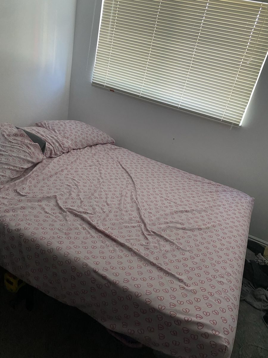 Queen bed frame and mattress