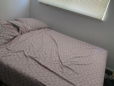 Queen bed frame and mattress